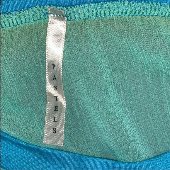 Pastels Clothing Blue Green Tunic Top Medium - Picture 4 of 8